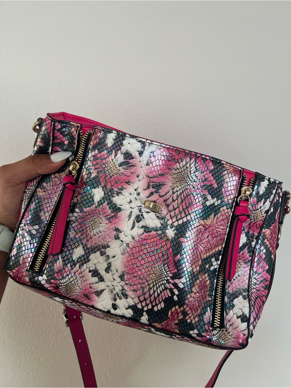 Betsy Johnson Iridescent Snakeskin Satchel - Picture 8 of 8